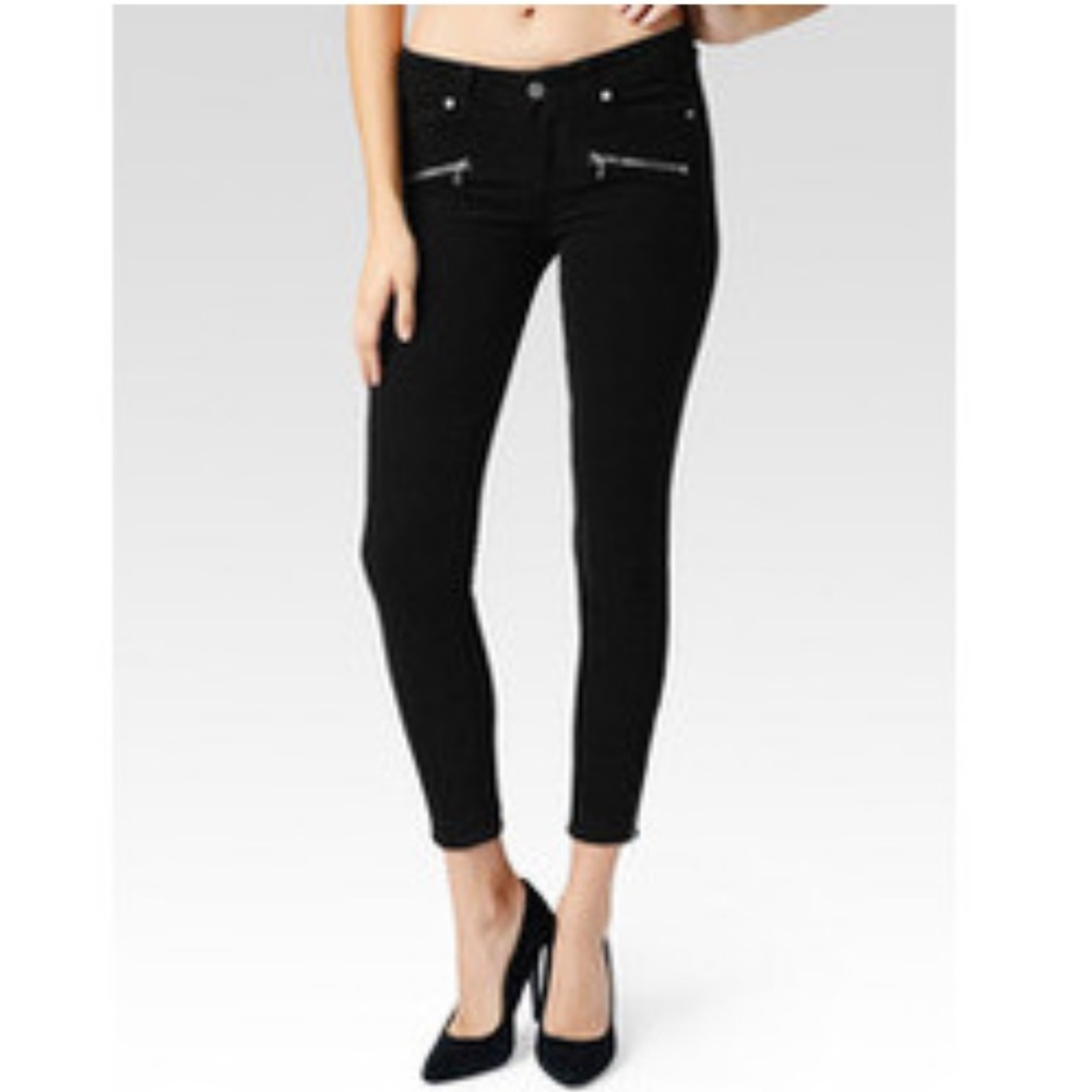 Paige Jane Ankle Zip Corduroys in Black